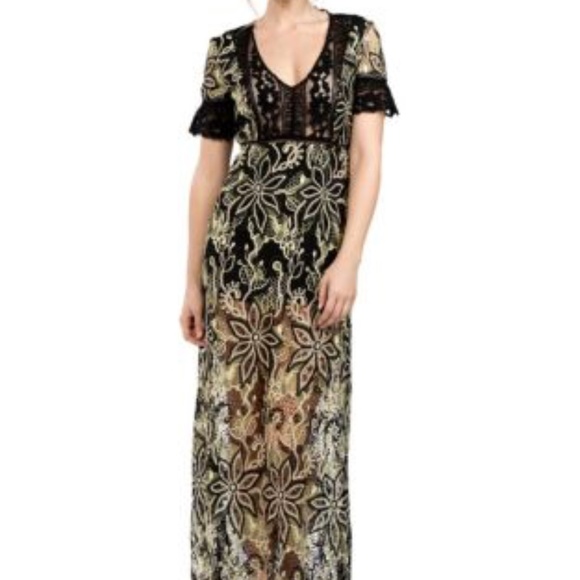 SOLD - Floral Lace Maxi Dress - Picture 1 of 12